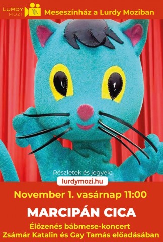 Marcipán cica (élőzenés bábmese-koncert november) plakát